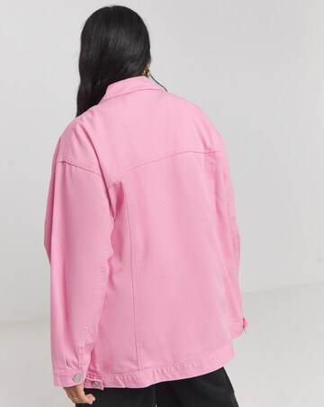 Candy Pink Boyfriend Denim Jacket