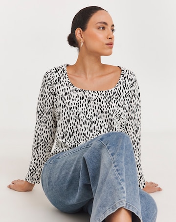 Animal Value Cotton Long Sleeve Square Neck Top