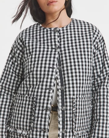 Simply Be Black Quilted Gingham Jacket