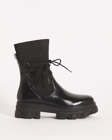 Arnis Lace Wraparound Chunky Short Boots - Wide Fit (E)