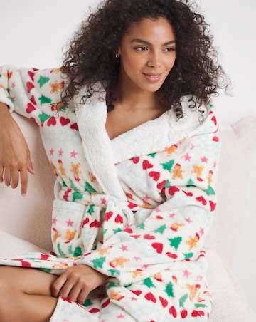 Pretty Secrets Christmas Fair Isle Fleece Dressing Gown