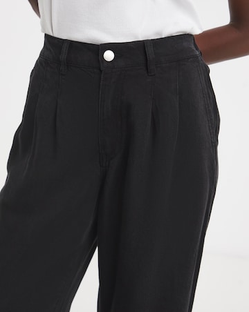 Black Wide Leg Lyocell Jeans