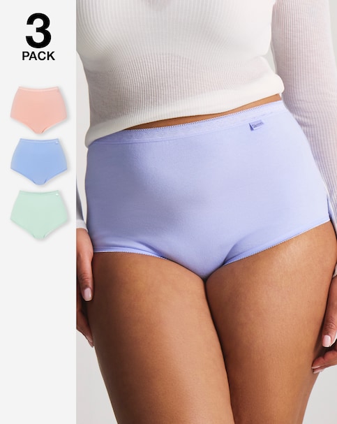 Slimma (3 Pack) Cotton Full Brief Knickers