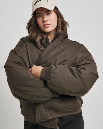 TALA Black Brown Reversible Bomber Jacket