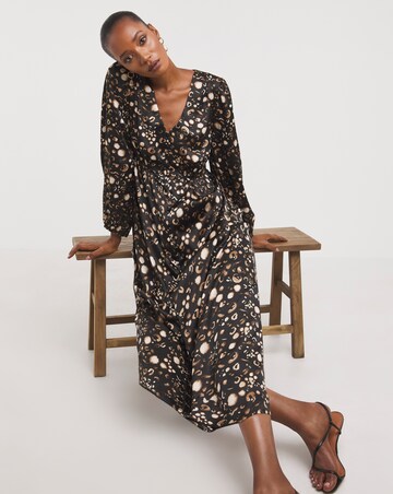 Matte Satin Button Front Tea Dress