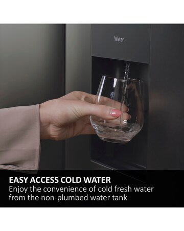 Haier HFR5719EWMP Total No Frost American Fridge Freezer Silver + Install