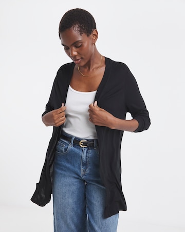 Black Edge to Edge Jersey Cardigan