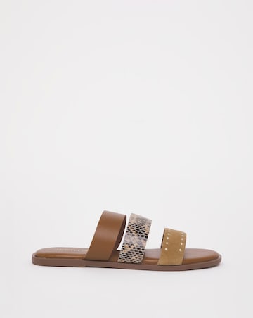 3 Strap Leather Mule - Wide Fit (E)