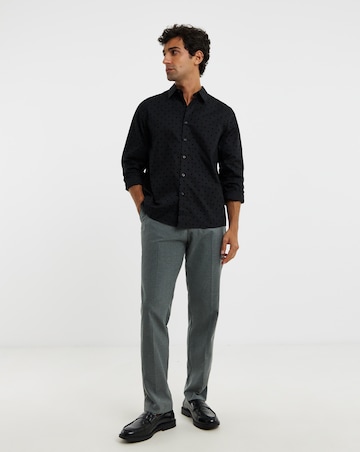 Flock Print Cotton Stretch Shirt
