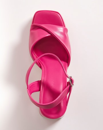 Tara Twist Front Platform Heeled Sandals - Extra Wide Fit (EEE)