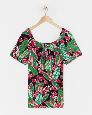 Tropical Print Luxe Jersey Top