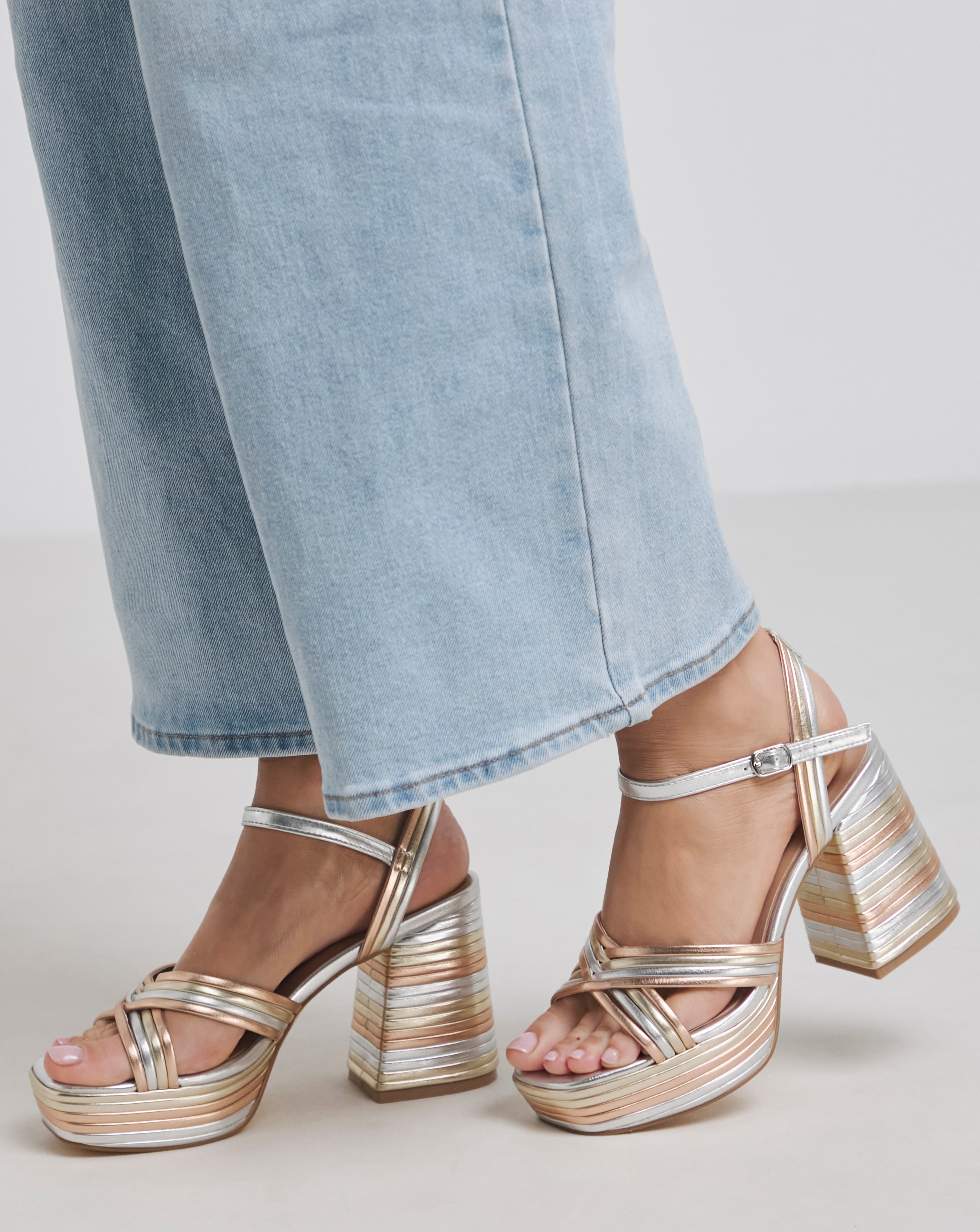 Lupin Multi Strap Platform Heels - Extra Wide Fit (EEE) | Fashion