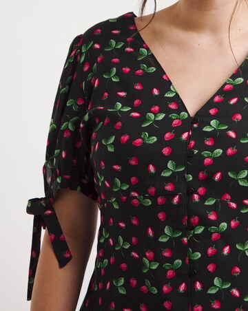 Joe Browns Tie Detail Woven Strawberry Print Top