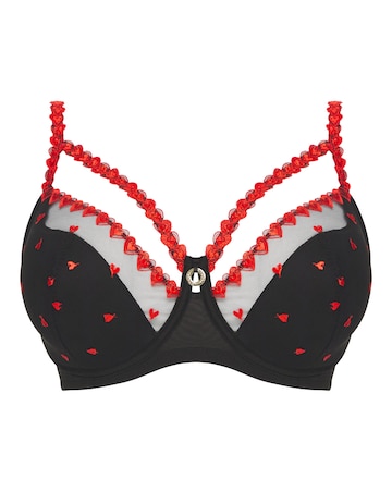 Simply Be Hearts Embroidery Balcony 1/2 Padded Bra