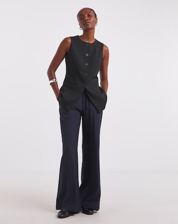 Black Longline Tailored Waistcoat