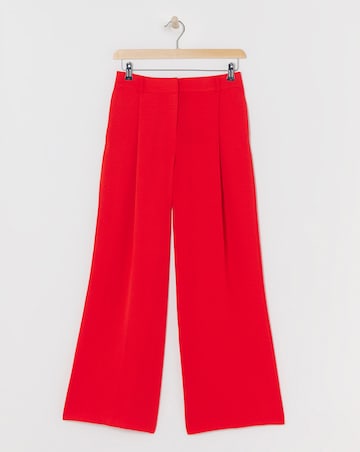 Textured Pleated Wide Leg Trousers