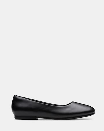 Clarks Black Leather Livia Lily Shoes - Standard Fit (D)