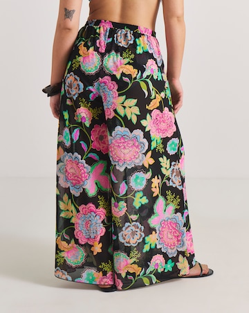 Figleaves Floral Print Mesh Beach Trousers
