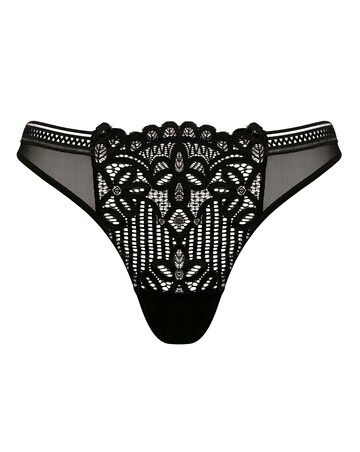 Figleaves Harper Geometric Lace Thong - Black