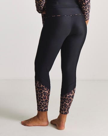 Sports Swim Leggings Black/Leopard