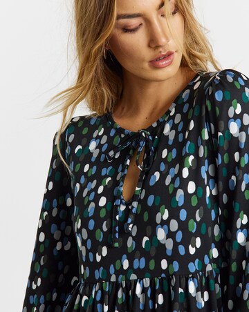 Simply Be Spot Print Supersoft Tie Neck Midi Dress