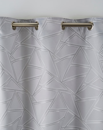 Metallic Yarn Geo Lined Eyelet Curtains