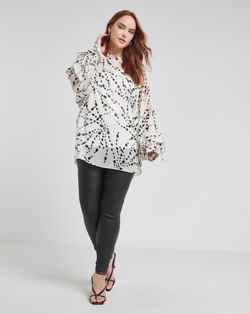 Joanna Hope Print Tie Sleeve Blouse