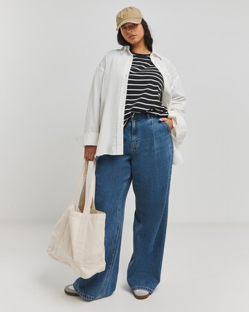 Black & Ivory Contrast Stripe T-Shirt