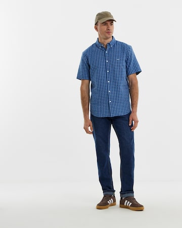 Levi's Short Sleeve Authentic Button Down Dobby Shirt - Indigo