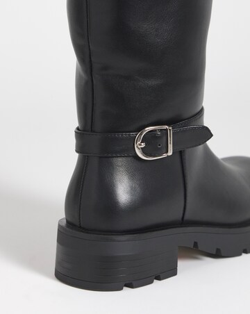 Sonny Knee High Biker Boots - Extra Wide Fit (EEE) & Super Curvy Calf