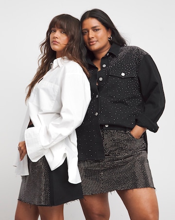 Black Embellished Mini Skirt