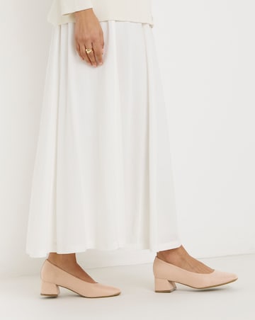 Heavenly Soles Catherine Low Block Heel Court Shoes - Extra Wide Fit (EEE)