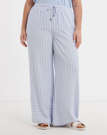 Blue Stripe Wide Leg Trouser