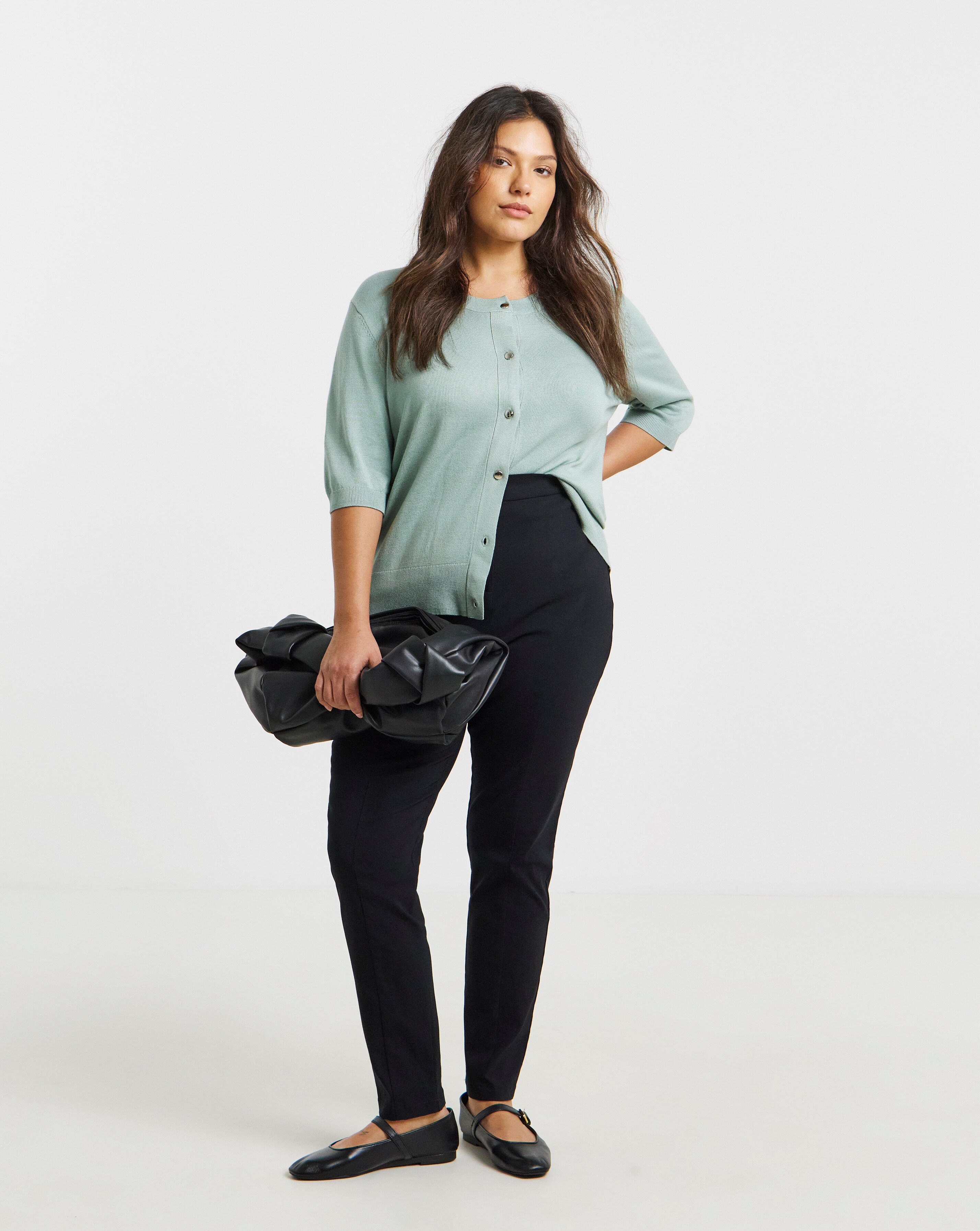 Black Bengaline Super Stretch Pull On Trouser