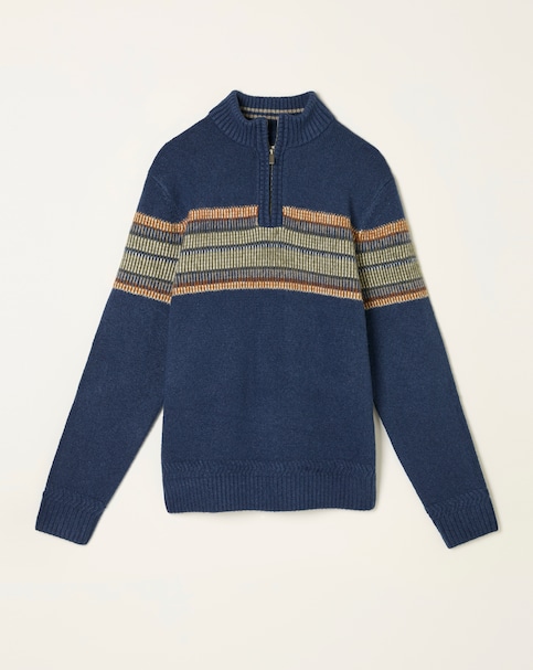 FatFace Runswick 1/2 Neck Jumper (Regular & Tall) - Navy