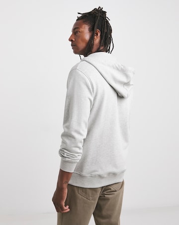 Full Zip Hoodie Long Length- Grey Marl