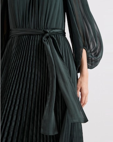 Phase Eight Lucie Green Striped Pleat Dress