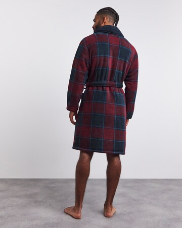 Borg Lined Check Dressing Gown