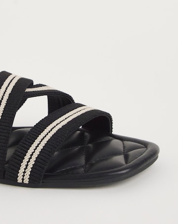 Simply Be Mabel Crossover Strap Flat Mule Sandals - Extra Wide Fit (EEE)