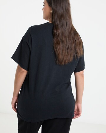 Red Leopard Star Graphic Oversized T-Shirt