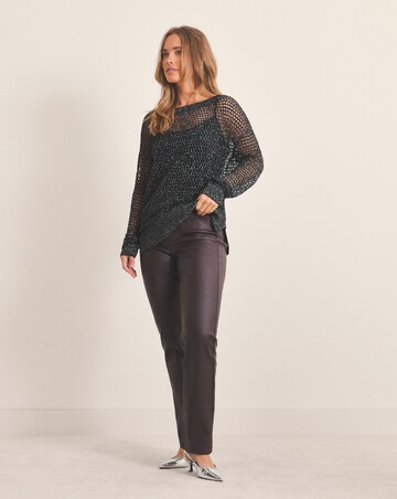 Simply Be Gunmetal Hole Knit Jumper