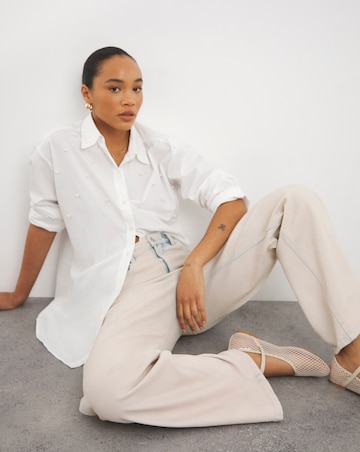 Simply Be Bleach Wash 00s Wide Leg Jean