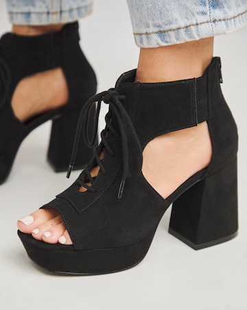 Avar Strappy Heeled Shoe Boots - Extra Wide Fit (EEE)