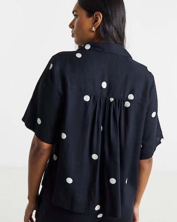 Spot Print Boxy Half Sleeve Shirt