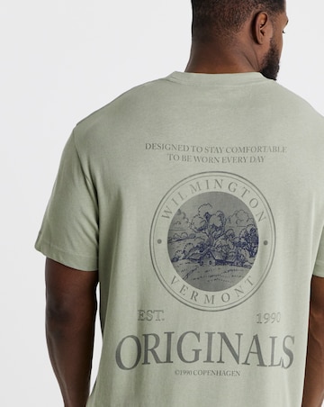 Jack & Jones Vermont Originals Back Graphic T-Shirt - Khaki