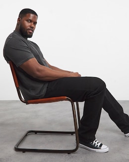 Garment Dyed Relaxed Fit T-Shirt- Black