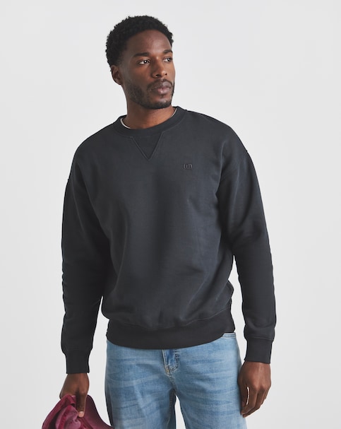 Union Garment Dyed Crew Sweatshirt- Black