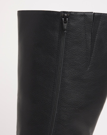 Eden Buckle Detail Knee High Boots - Wide Fit (E) & Super Curvy Calf