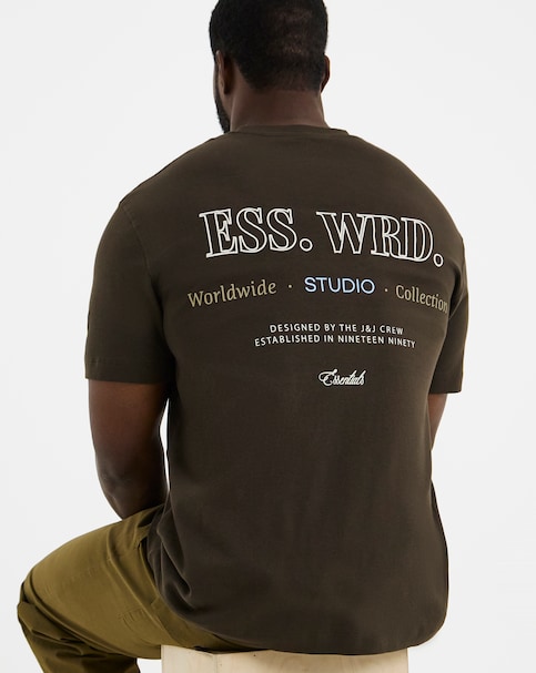 Jack & Jones Urban Edge Back Graphic T-Shirt - Brown