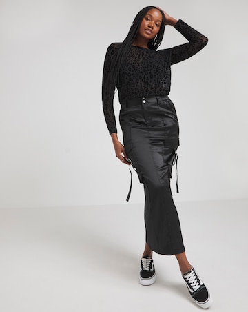 Black Leopard Burn Out Top